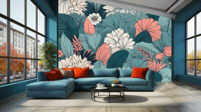 Minimalist pattern background with soft flat tones Wall mural