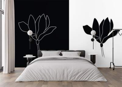 tulip flower silhouette vector, minimalist flower plant design. Wall mural