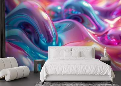 A colorful, shiny, and shiny surface with a purple and blue hue Wall mural