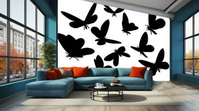 Set of butterfly silhouette svg Wall mural