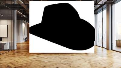 silhouette of a hat black silhouette. Hand drawn Vector illustration for various applications, logo design, t-shirt design, web design, print, interior, books design and many more. Wall mural