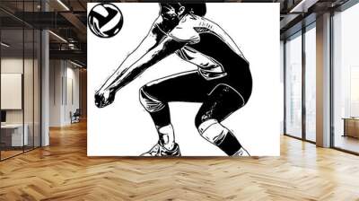 volleyball player silhouette Wall mural