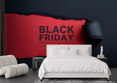 Black Friday urgency sale banner template Wall mural