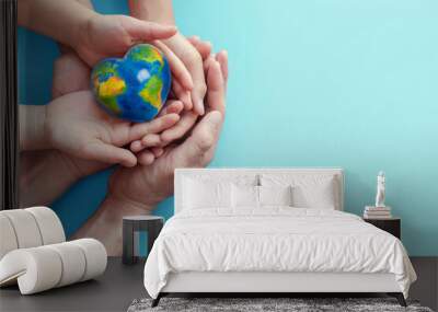 hands holding globe earth day Wall mural