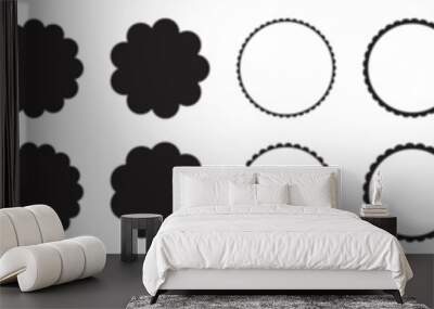 Elegant scalloped circle frame set. Lace and classic styles in vector format. Wall mural