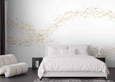 Gold glitter confetti. Golden sparkle shiny glitter dust. Wall mural