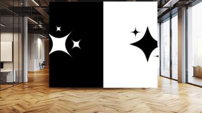 Set of Sparkles star icon. Twinkling stars simple flate style symbol for apps and website. Vector illustration. Wall mural