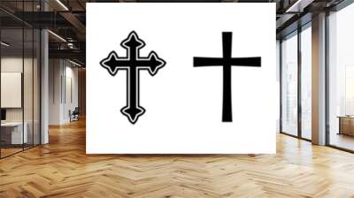 Christian cross icon collection. Vector illustration. Wall mural