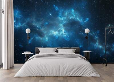 night sky blue space background Wall mural