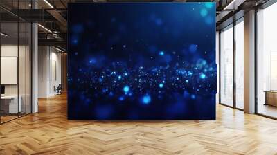 Elegant shiny blue glow particle abstract night bokeh background of vibrant colors Wall mural