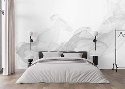 Realistic white smoke texture on Transparent background Wall mural