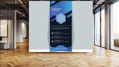 Black & Blue Colors With Attractive Roll Up Banner Design Template  Wall mural