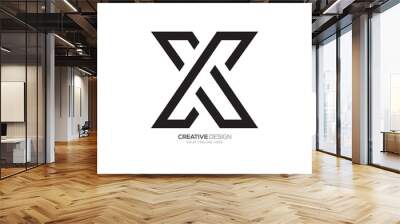 Letter C X unique line art modern gaming logo Wall mural