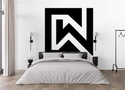 Letter Cw creative style rectangle shape modern monogram logo Wall mural