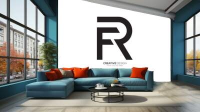 Letter F R or R F creative shape unique business branding monogram logo Wall mural