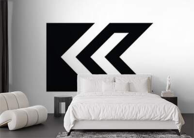 Letter K with arrow modern shape black monogram logo Wall mural