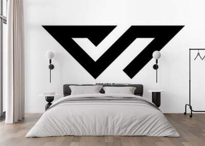 Letter Vs or Sv line shape creative initial modern monogram logo. V logo. S logo Wall mural