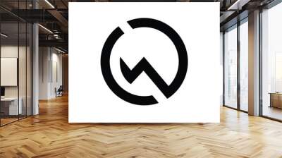 WebLetter Cw rounded shape modern circle monogram logo Wall mural