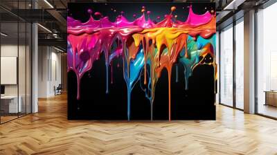 digital black background dripped art dirty graffiti dark gital fun urban cute art aesthetic Colorful background 80s spray cool fluorescent abstract dripped style fashion art paint colourful drip Wall mural