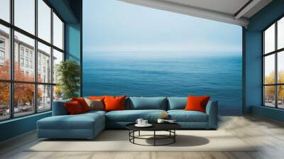 the serenity of abstract minimalism, where simplicity reigns supreme in a tranquil sea of muted tones. Wall mural