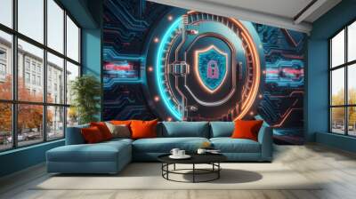 Encrypted Gateway, Unlocking Digital Security Concept Design
 Wall mural