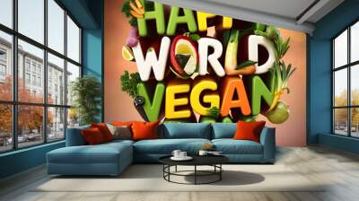 Happy World Vegan Day, The Vegan Day Of The Year. Wall mural