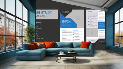 Case Study Template. Corporate Modern Business Double Side Flyer and Poster Template. Colorful booklet design. Wall mural