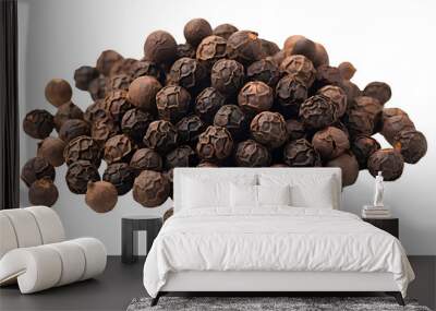 Fresh organic delicious cubeb pepper isolated on transparent background. Cubeb peppercorns png Wall mural