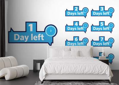 Days left vector icon pack collection. Special event days remaining clock icon set Wall mural