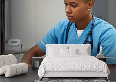 Young African American Nurse in Clinic Wall mural