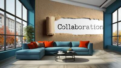 Torn paper with word Collaboration Wall mural