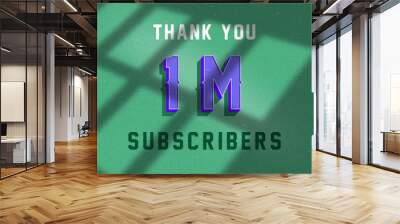 1 Millionillion subscribers celebration greeting banner with Vintage Design Wall mural