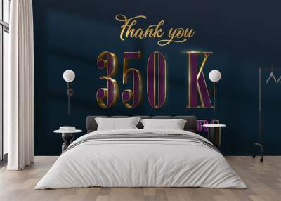 350 K  subscribers celebration greeting banner with Luxury Design Wall mural