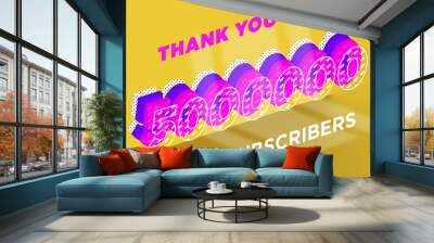 5000000 subscribers celebration greeting banner with Multi Layer Design Wall mural