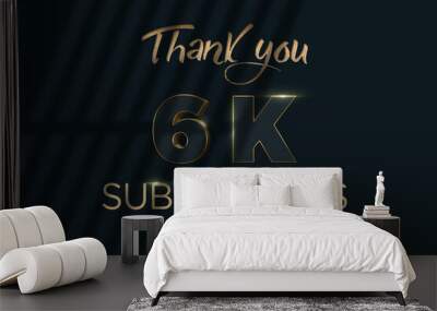 6 K  subscribers celebration greeting banner with Luxury Design Wall mural