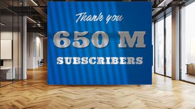 650 Million  subscribers celebration greeting banner with glass Design Wall mural