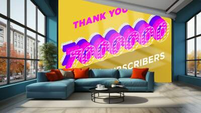 7000000 subscribers celebration greeting banner with Multi Layer Design Wall mural