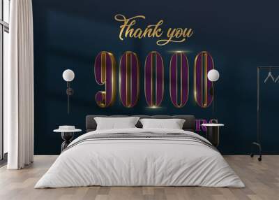 90000 subscribers celebration greeting banner with Luxury Design Wall mural