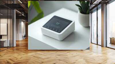 An portable air quality monitor with a sleek design and digital readout Wall mural