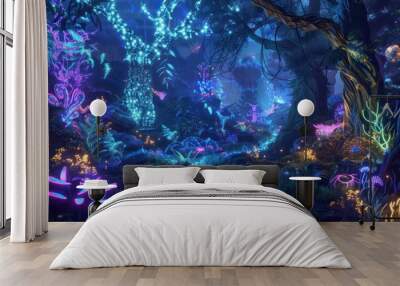 coral reef in the blue sea Wall mural