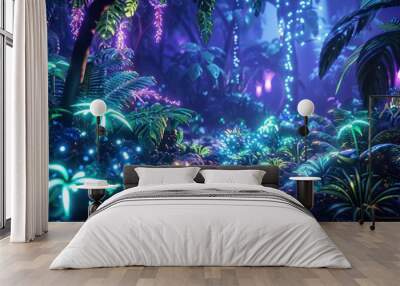 glowing jungle Wall mural