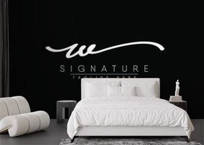 Handwritten Signature Logo for Initial Letter W Wall mural