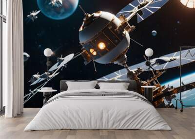 spaceship in space Wall mural