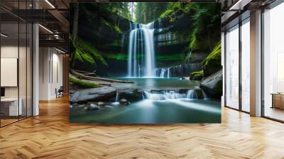 waterfall in the forest Wall mural