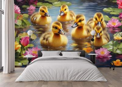 ducks in a pond Wall mural