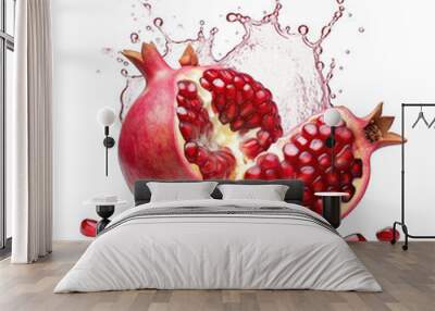 red fresh apple isolated con a transparent background Wall mural