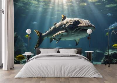 species in deep under water Wall mural