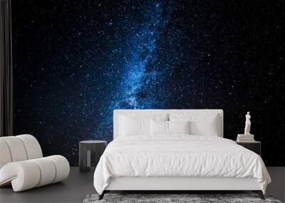 Blue Milky way with million stars at night Wall mural