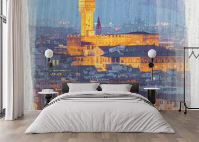 Watercolor painting of architecture in Florence, Italy Wall mural