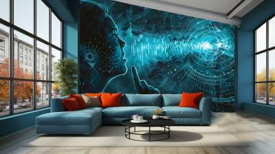 It can also be a means of communication over long distances or in noisy environments. Wall mural